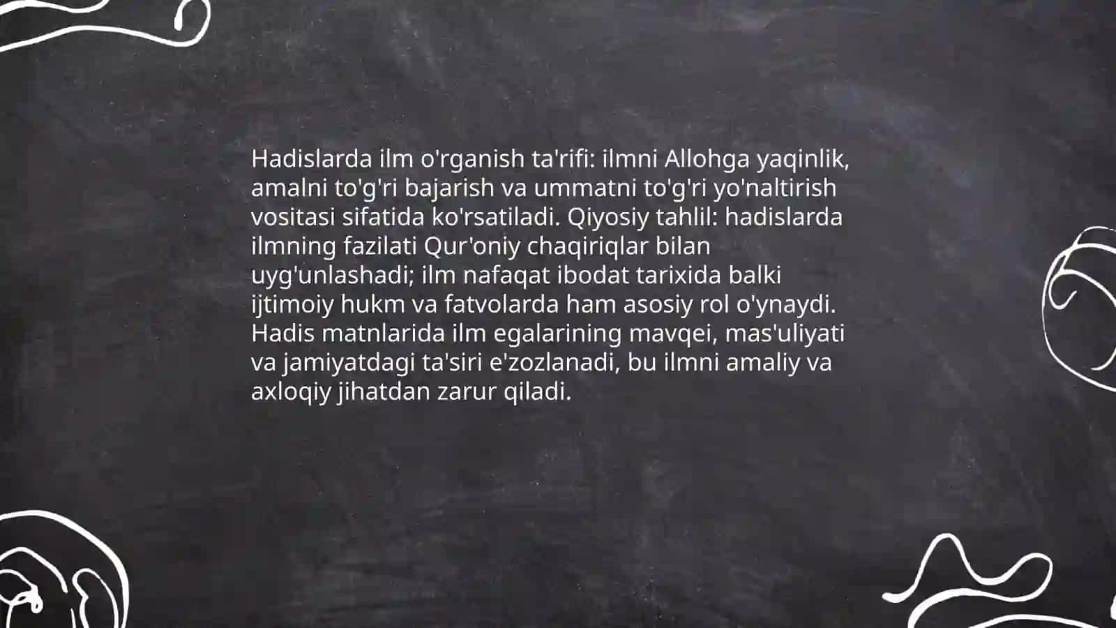 Hadislarda ilm organish masalalarga qiyosiy tavsif berish 3