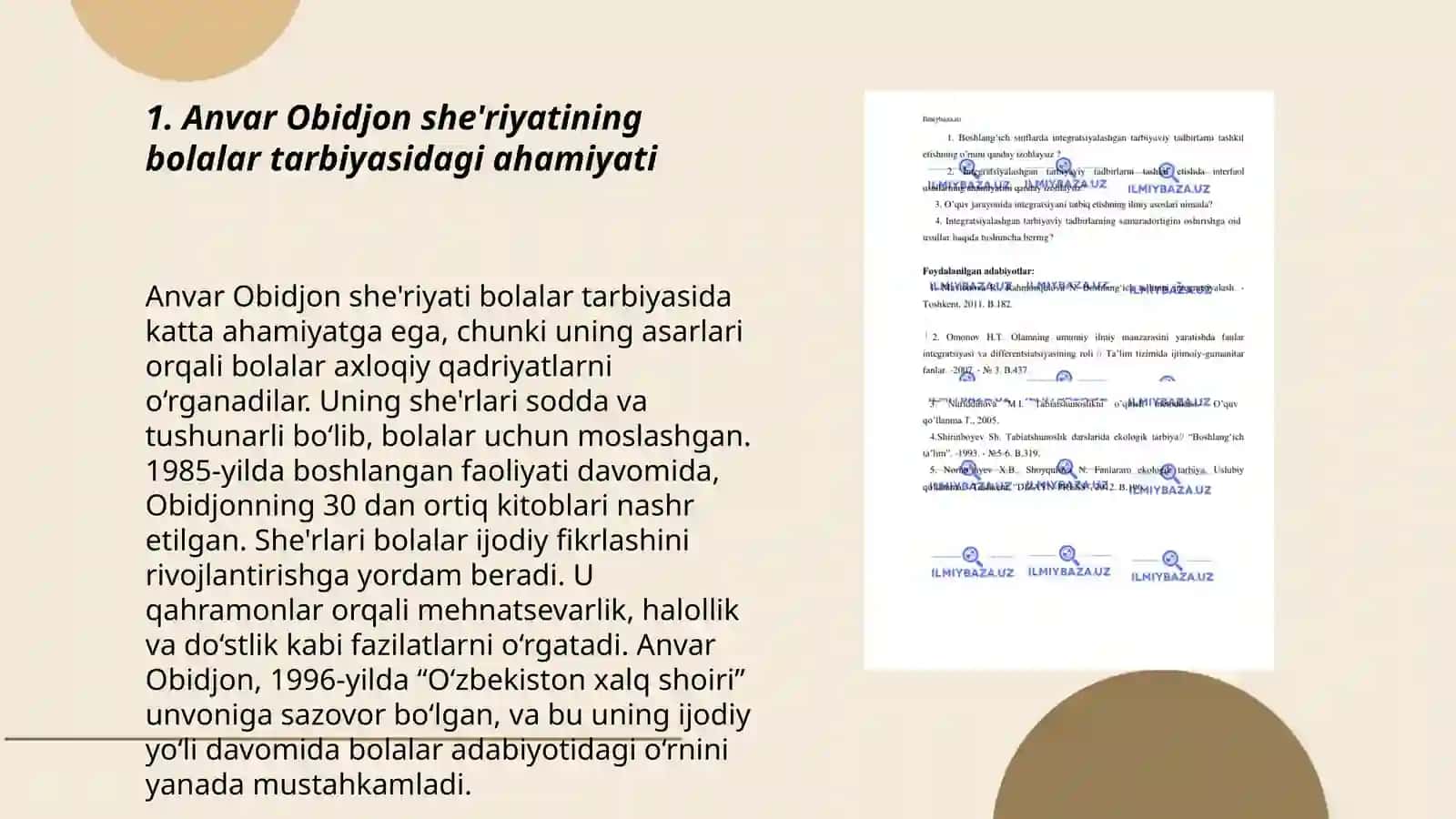 Anvar Obidjon she'riyatining bolalar tarbiyasidagi ahamiyati 3
