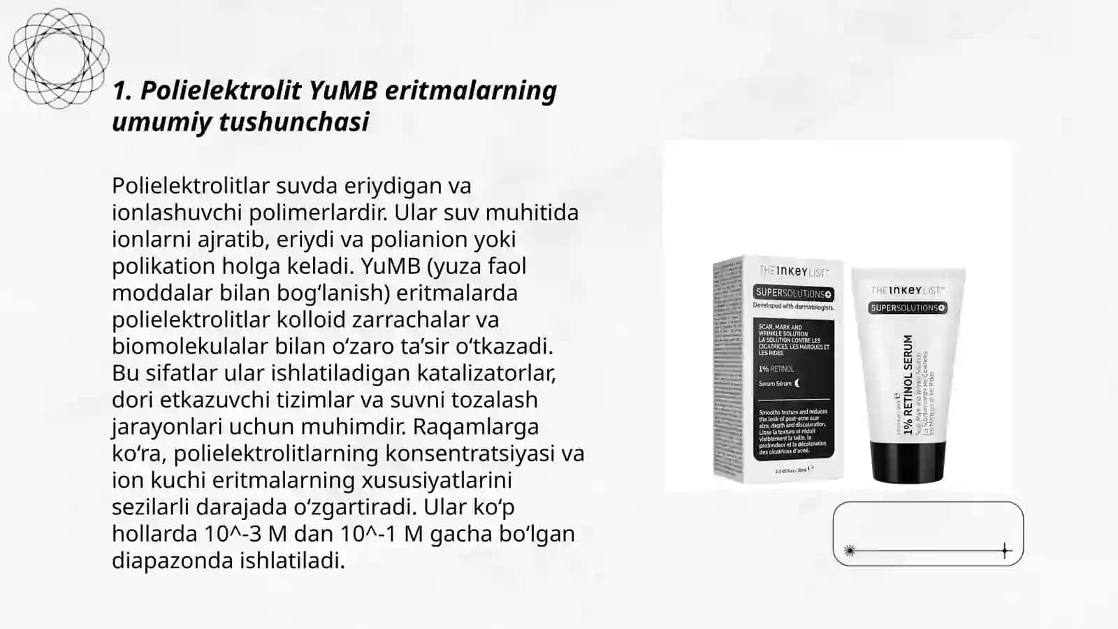 Polieliktrolit YuMB eritmalarning xossalari 3