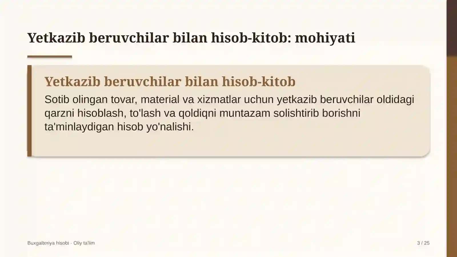 Blogerlik faoliyatida mol yetkazib beruvchilar bilan hisob-kitoblar hisobi 3
