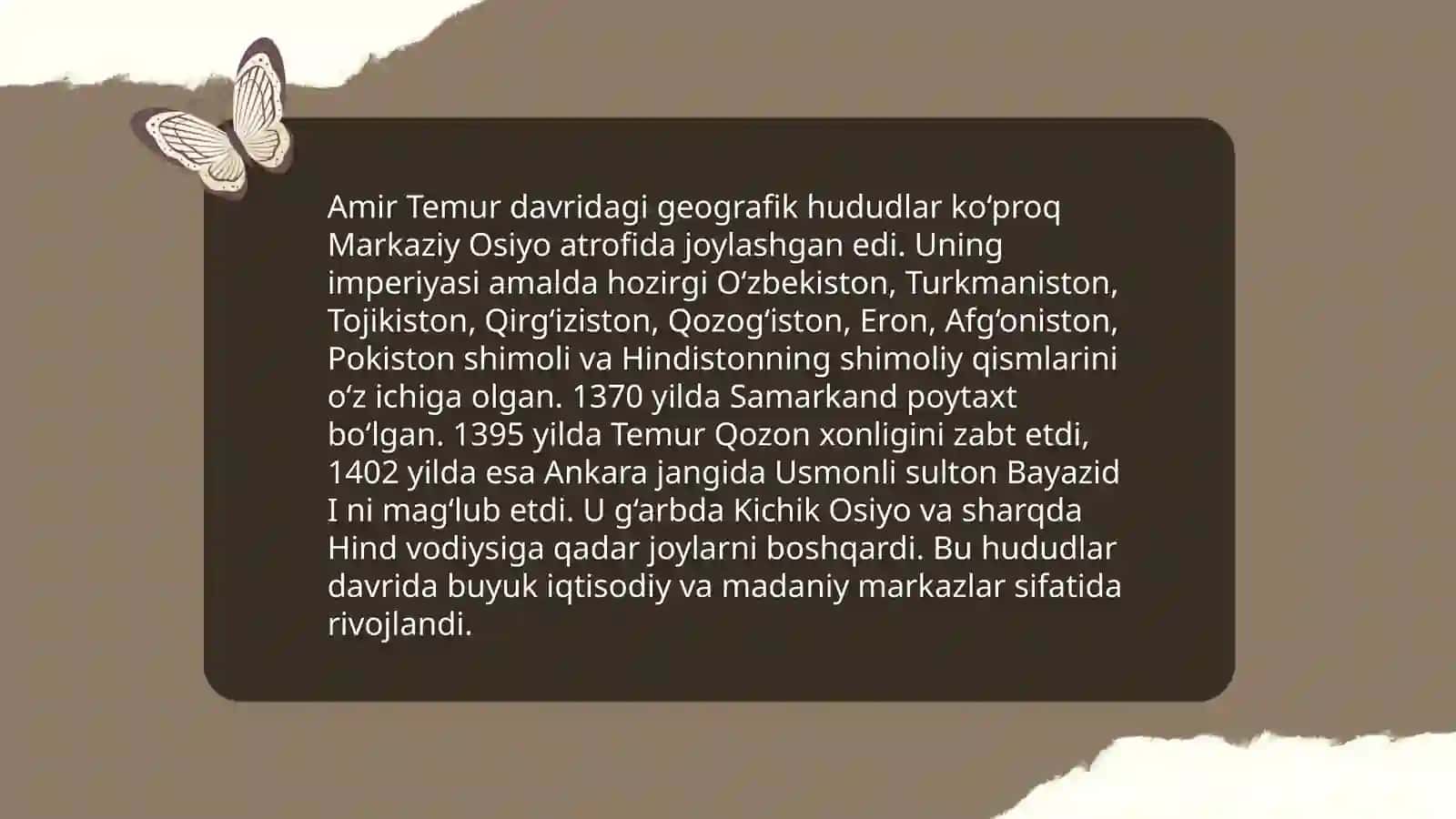Amir Temur va Temuriylar davlati tarixiy geografiyasi 3