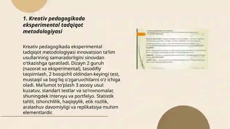 Kreativ pedagogika fanining ilmiy-tatqiqot metodlari 3