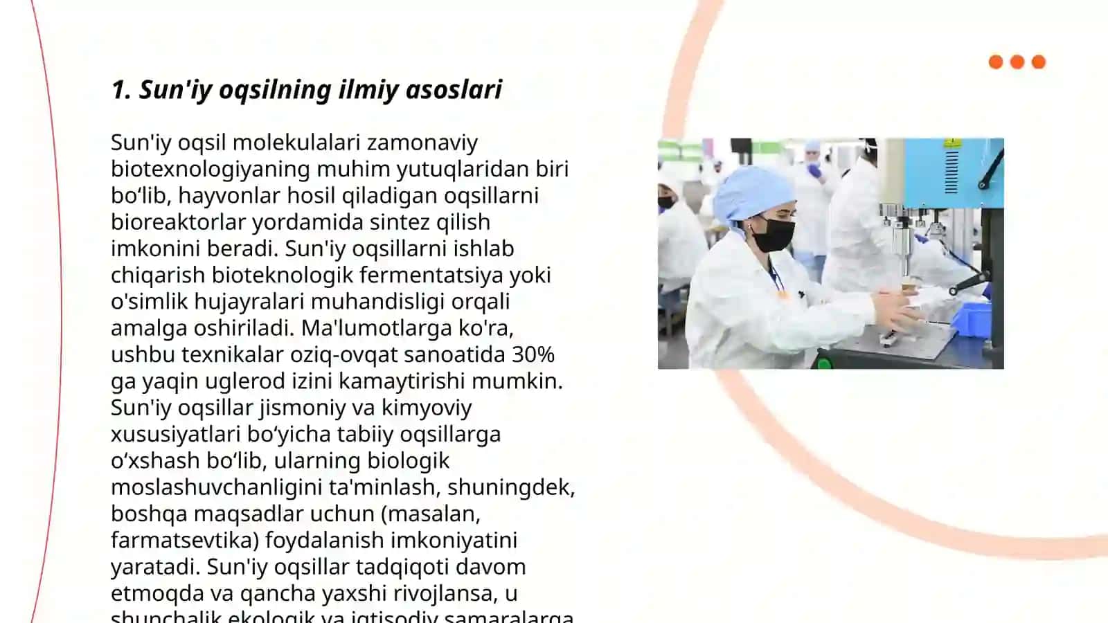 Sun'iy oqsil ozuqa moddalarining ishlab chiqarilishi va kelgusidagi imkoniyatlar 3