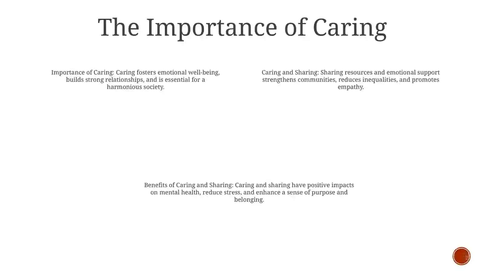 Caring And Sharing 3