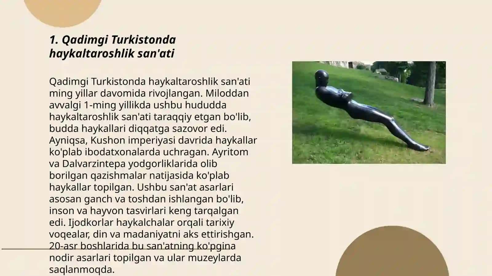 Qadimgi Turkistonda haykaltaroshlik san'ati 3