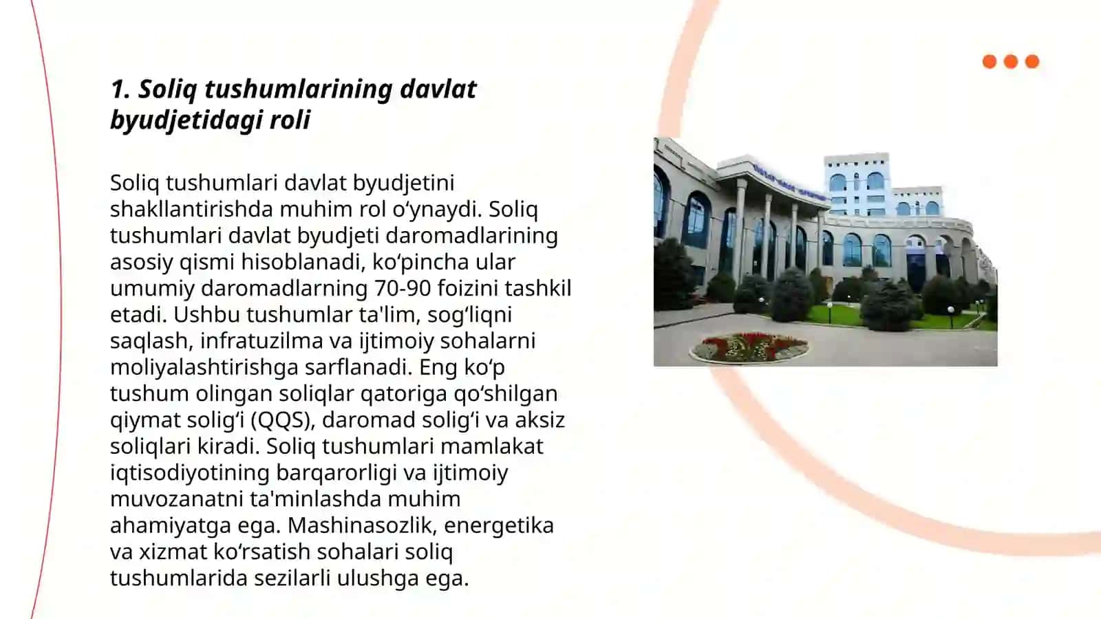 Davlat byudjeti daromadlarini shakllantirishda soliqlarning tutgan o‘rni va ahamiyati 3