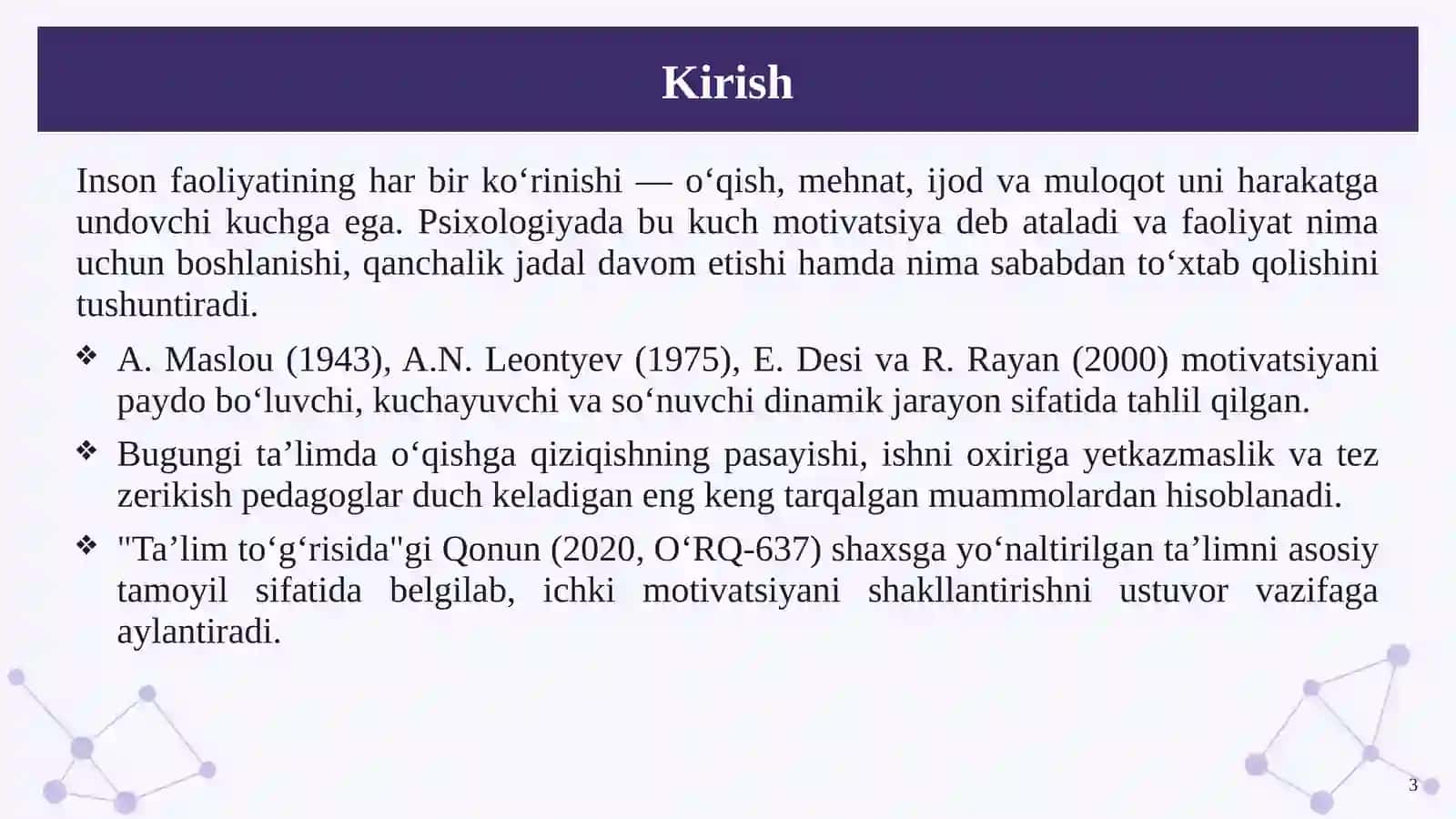 Motivatsiyaning paydo bo‘lishi va so‘nishining psixologik mexanizmlari 3