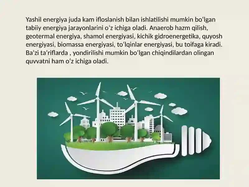 “Yashil energetika”ning rivojlanishiga ta’sir qiluvchi omillar 3