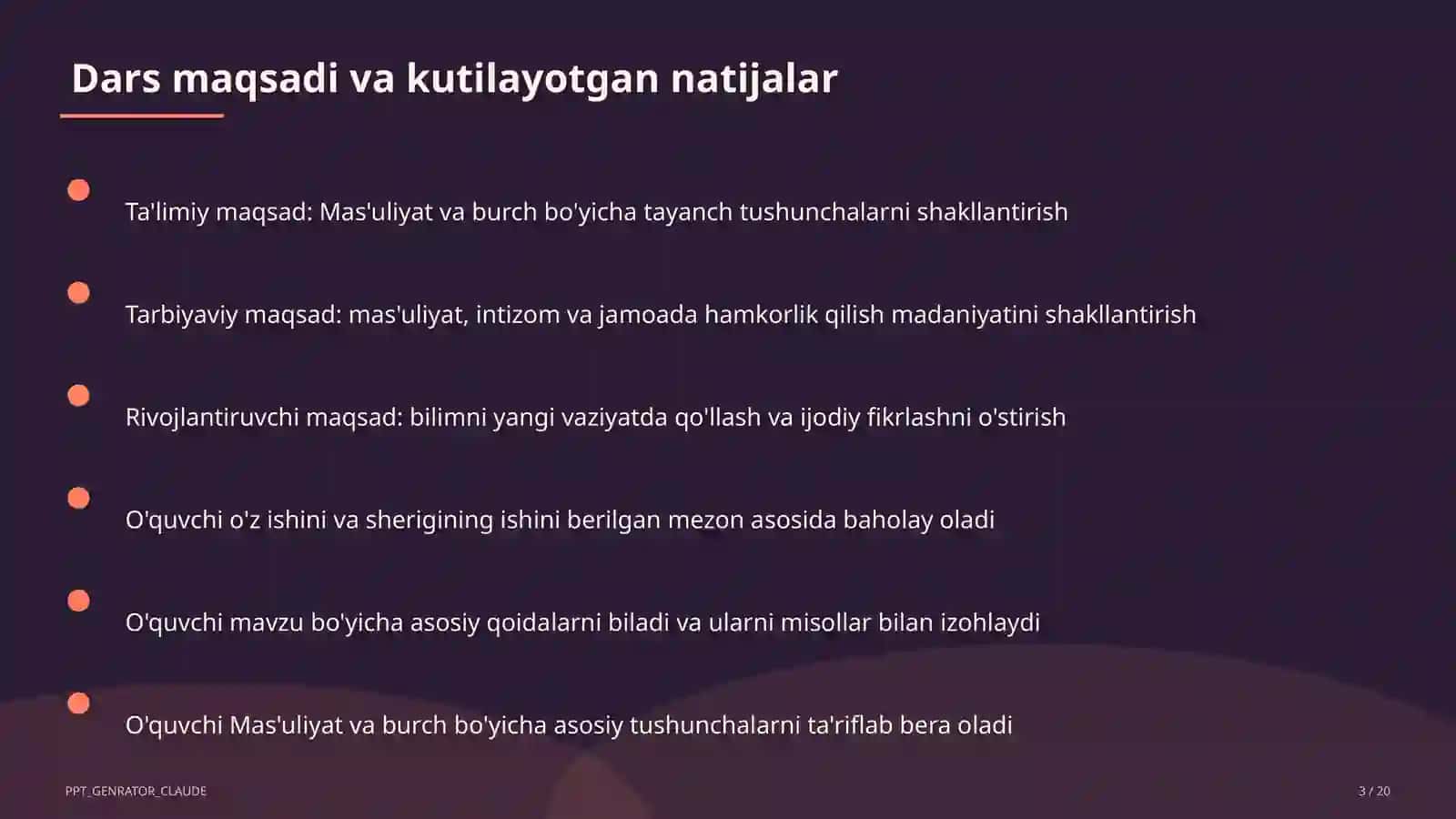 Mas'uliyat va burch (6-sinf) 3