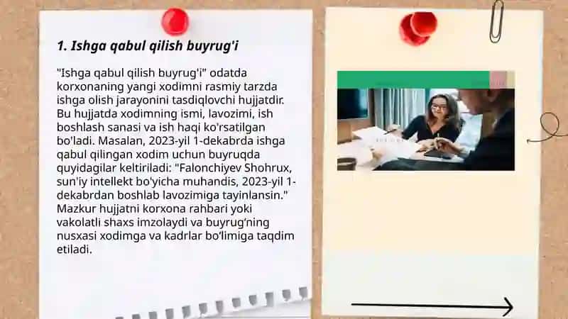 Farmoyish hujjatlari. (Buyruq, buyruqdan kòchirma). 3