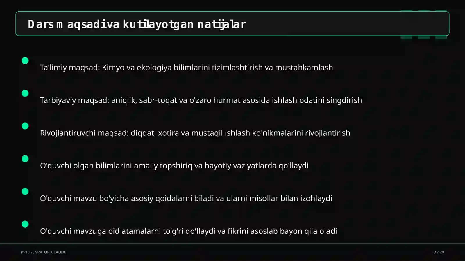Kimyo va ekologiya (11-sinf) 3