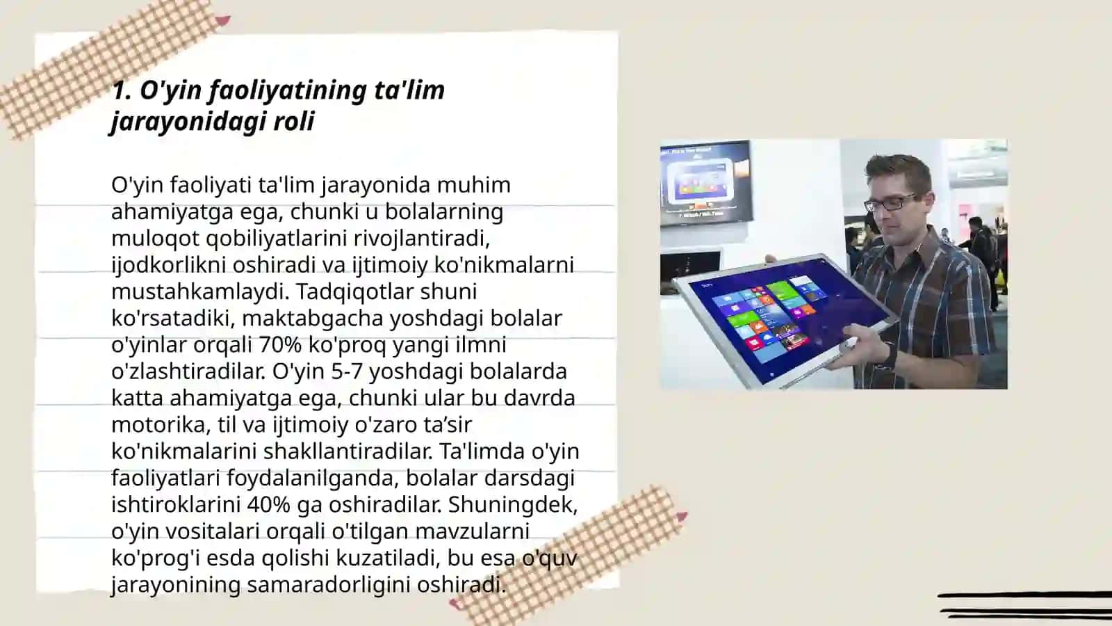 O'yin faoliyatining ta'lim jarayonidagi roli 3
