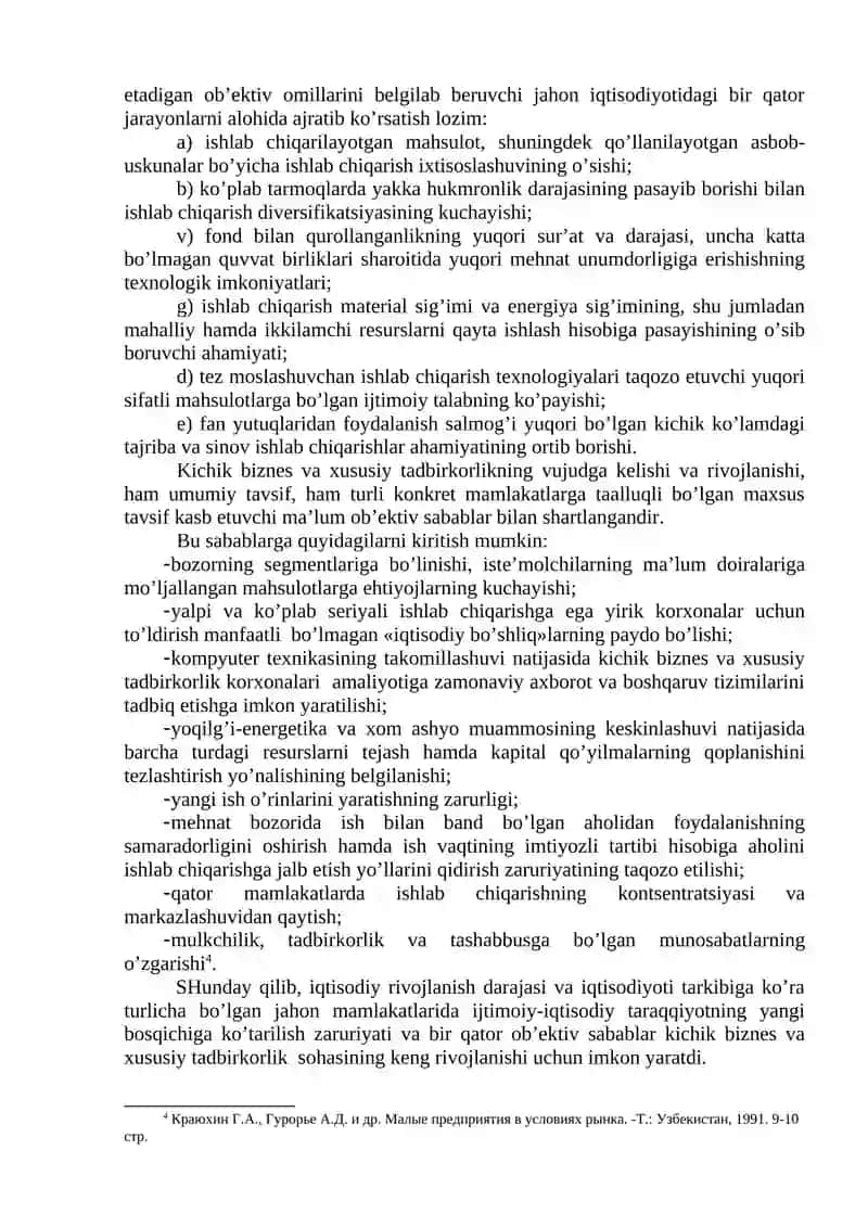Kichik biznes va xususiy tadbirkorlik faoliyatining turlari va shakllari 3