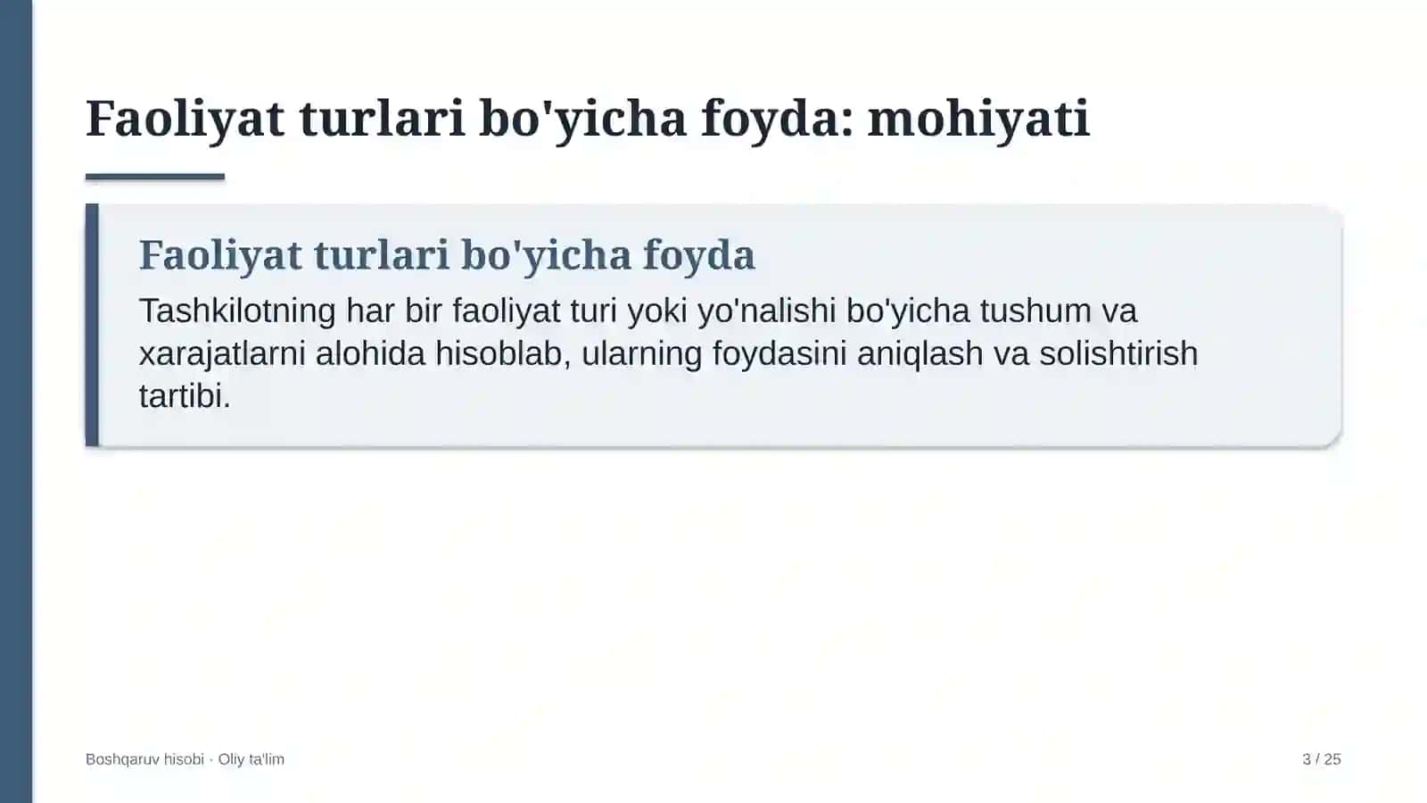 autsorsing kompaniyalarida faoliyat turlari bo'yicha foydani hisoblash 4902 3