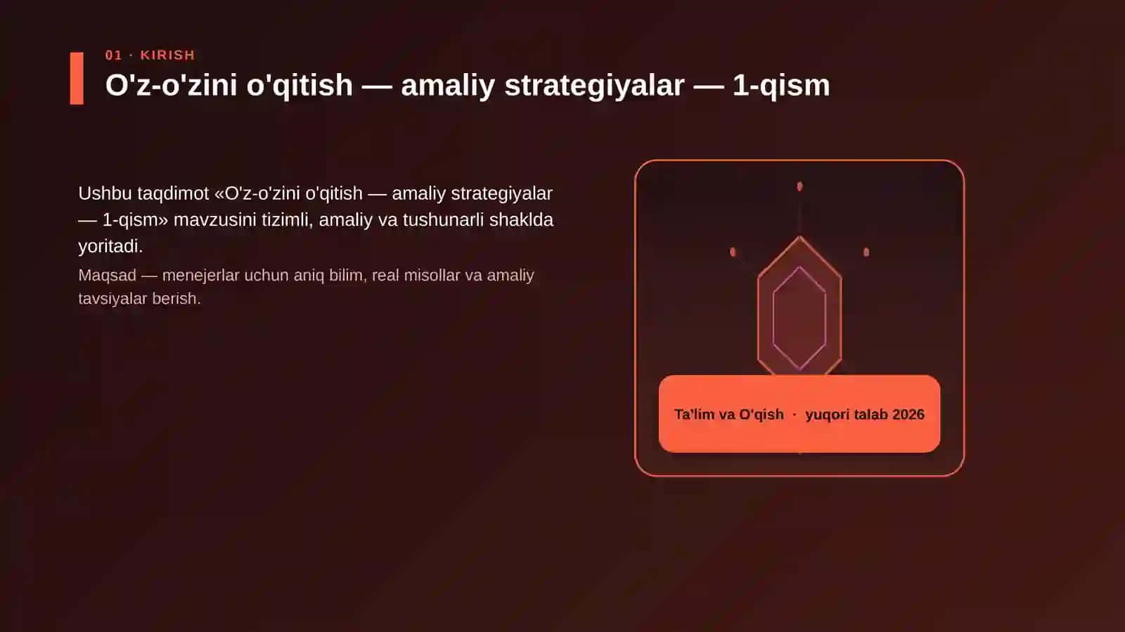 O'z-o'zini o'qitish — amaliy strategiyalar — 1-qism 3