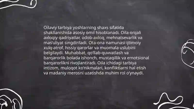 Yoshlarning shaxs sifatida shakllanishida tarbiyaning roʻli 3