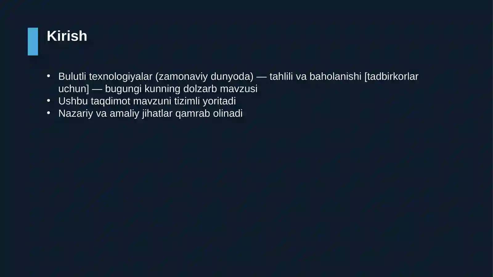 Bulutli texnologiyalar (zamonaviy dunyoda) — tahlili va baholanishi [tadbirkorlar uchun] 3