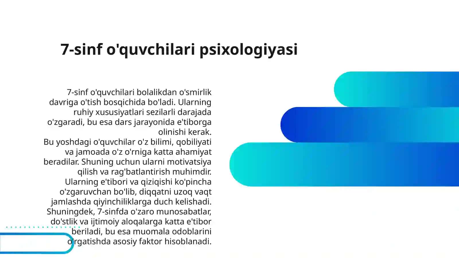 7-SINF,,MUOMALA UCHUN ZARUR ODOBLAR,, MAVZUSINI UQITISH METODIKASI 3