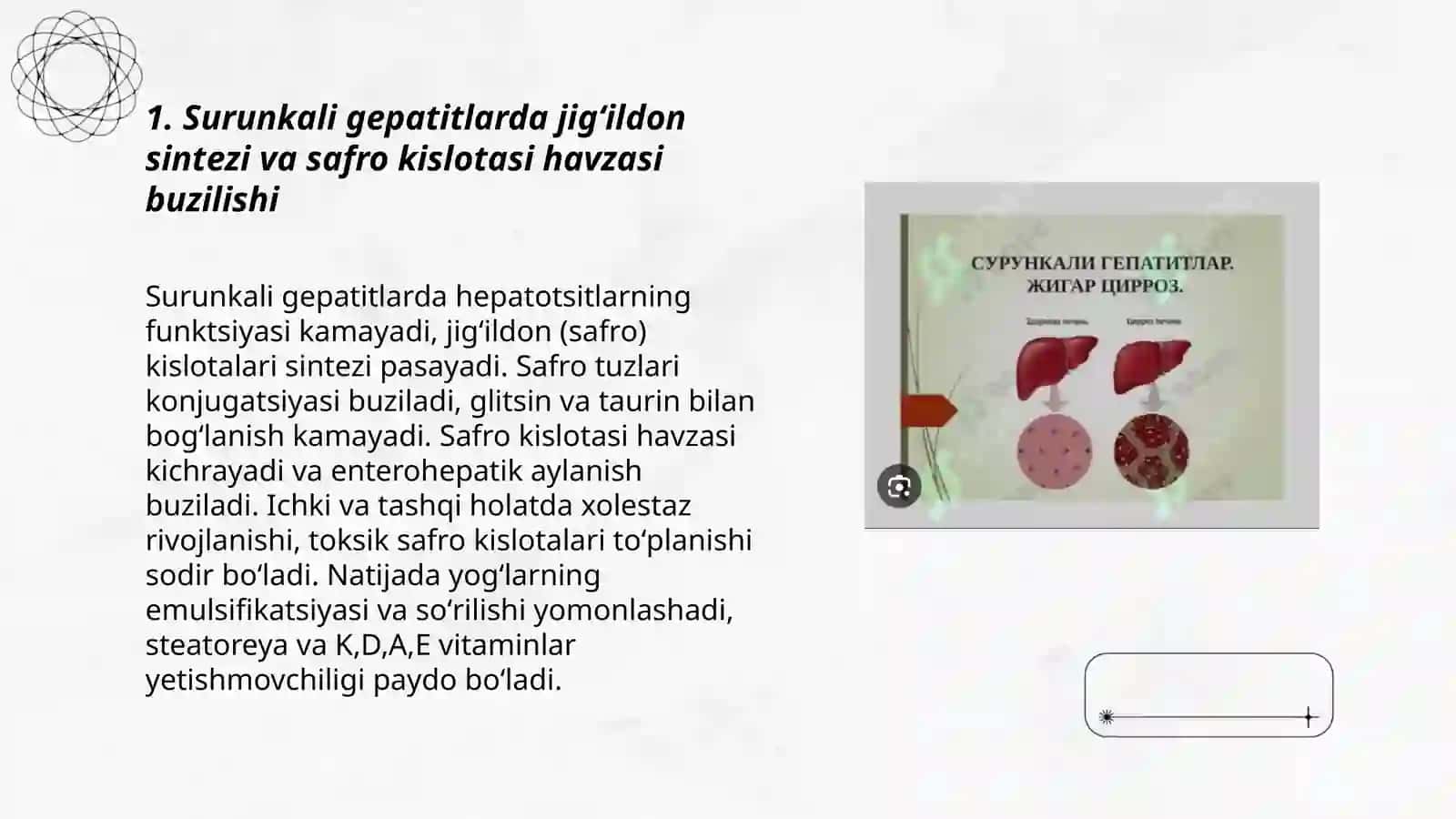 Surunkali gepatitlar va holetsistitlarda yogʻlar hazmlanishini buzulishi 3