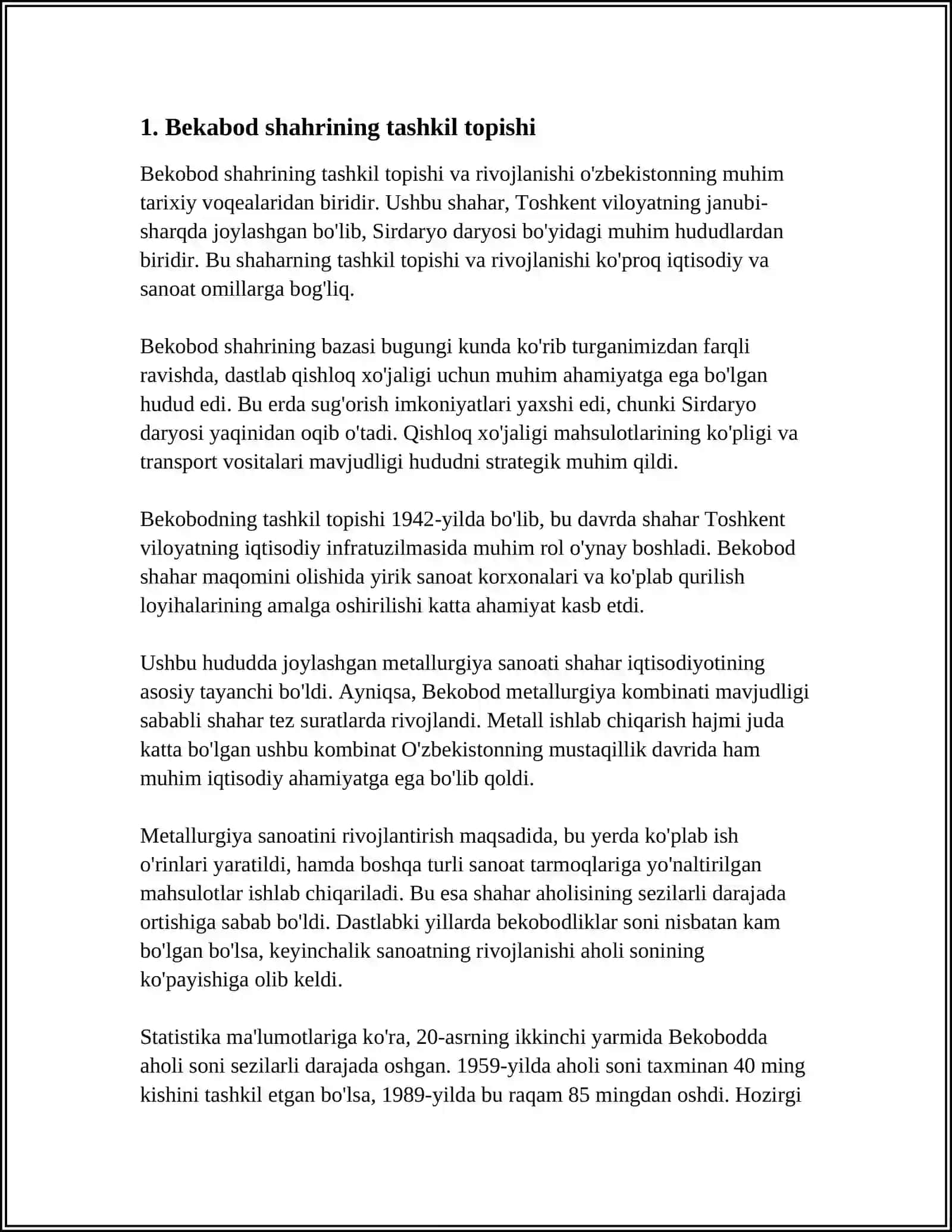 BEKABOD HAQIDA TARIXIY VA ARXEOLOGIK MA'LUMOTLAR 3