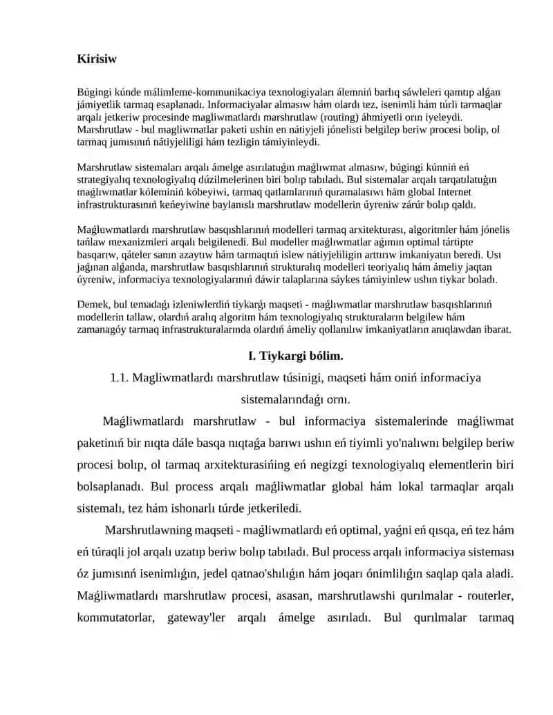 Maǵlıwmatlardı marshurtlaw basqıshlarınıń modelleri. 3