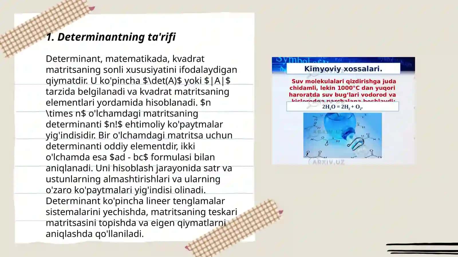 Determinant va uning xossalari 3
