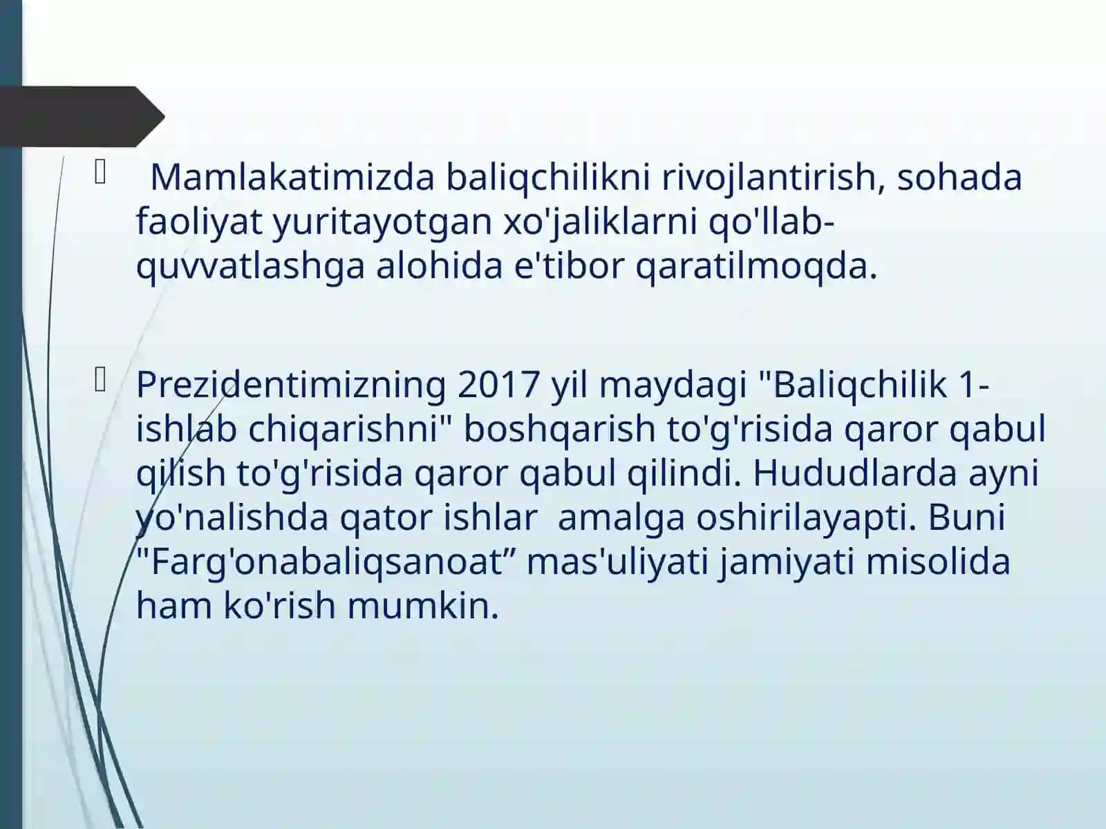 Baliqchilikning iqtisodiy ahamiyati 3