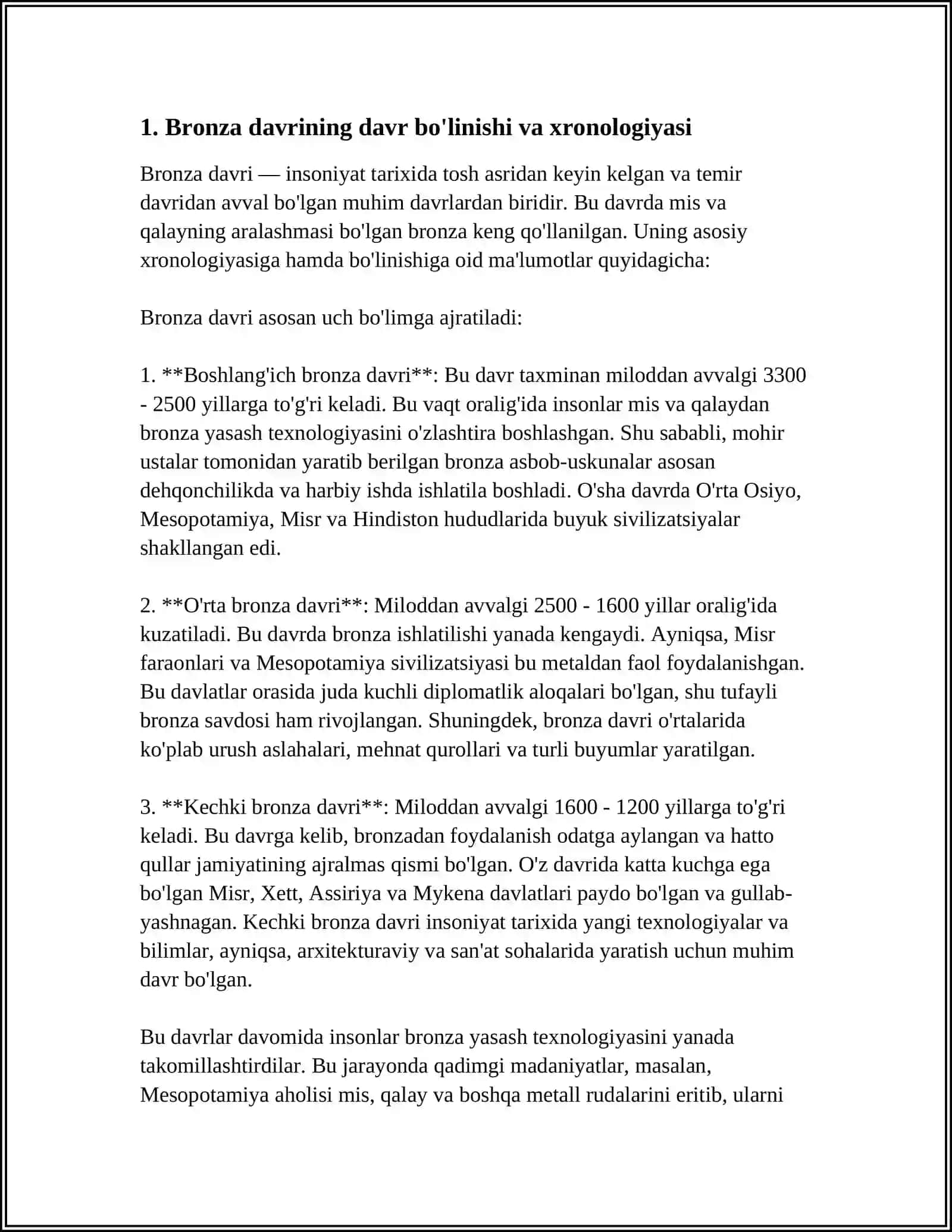 BRONZA DÀWIRI TARIYXI 3