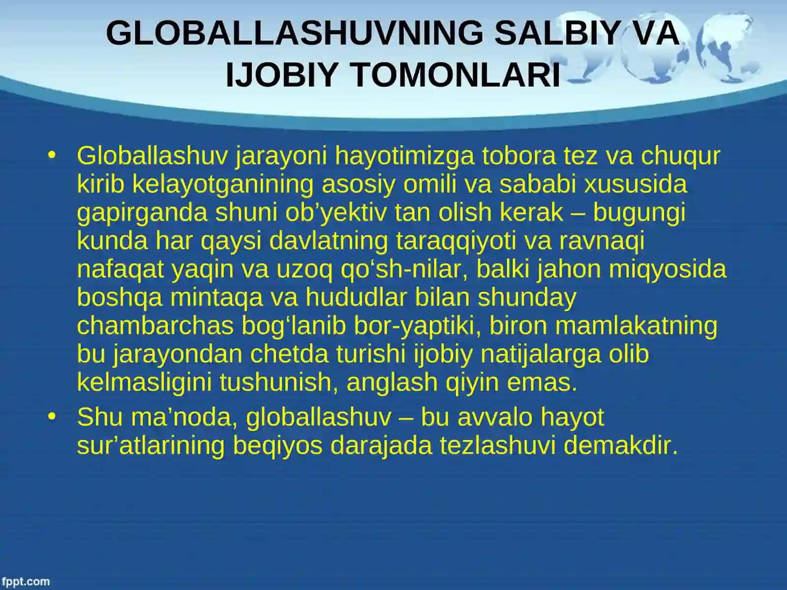Globallashuv va Barqaror Taraqqiyot 3