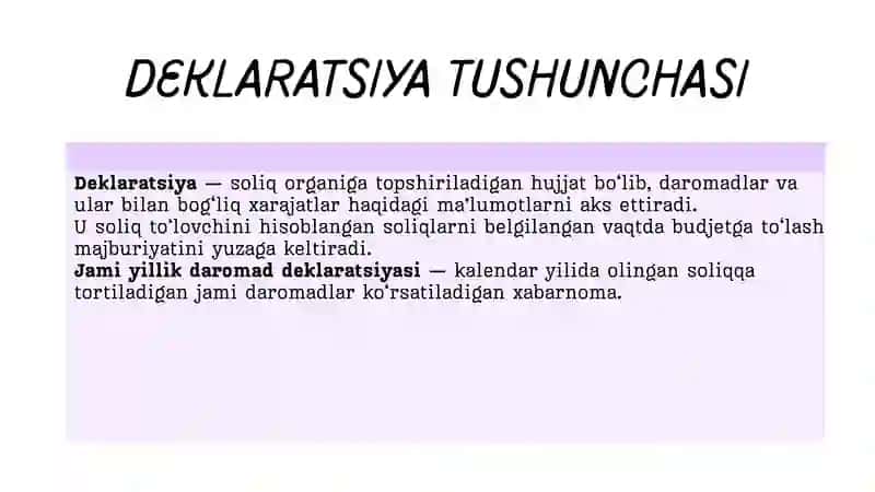 YILLIK DEKLARATSIYA VA UNI TAQDIM ETISH TARTIBI 3