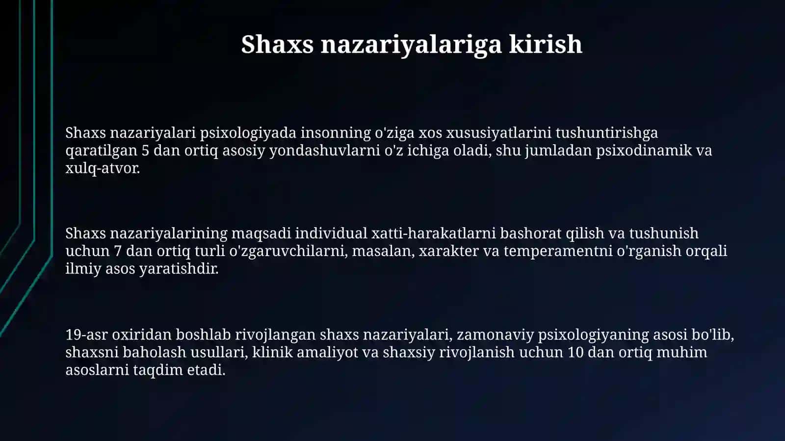 Chet el psixologiyasida shaxs nazariyasi 3
