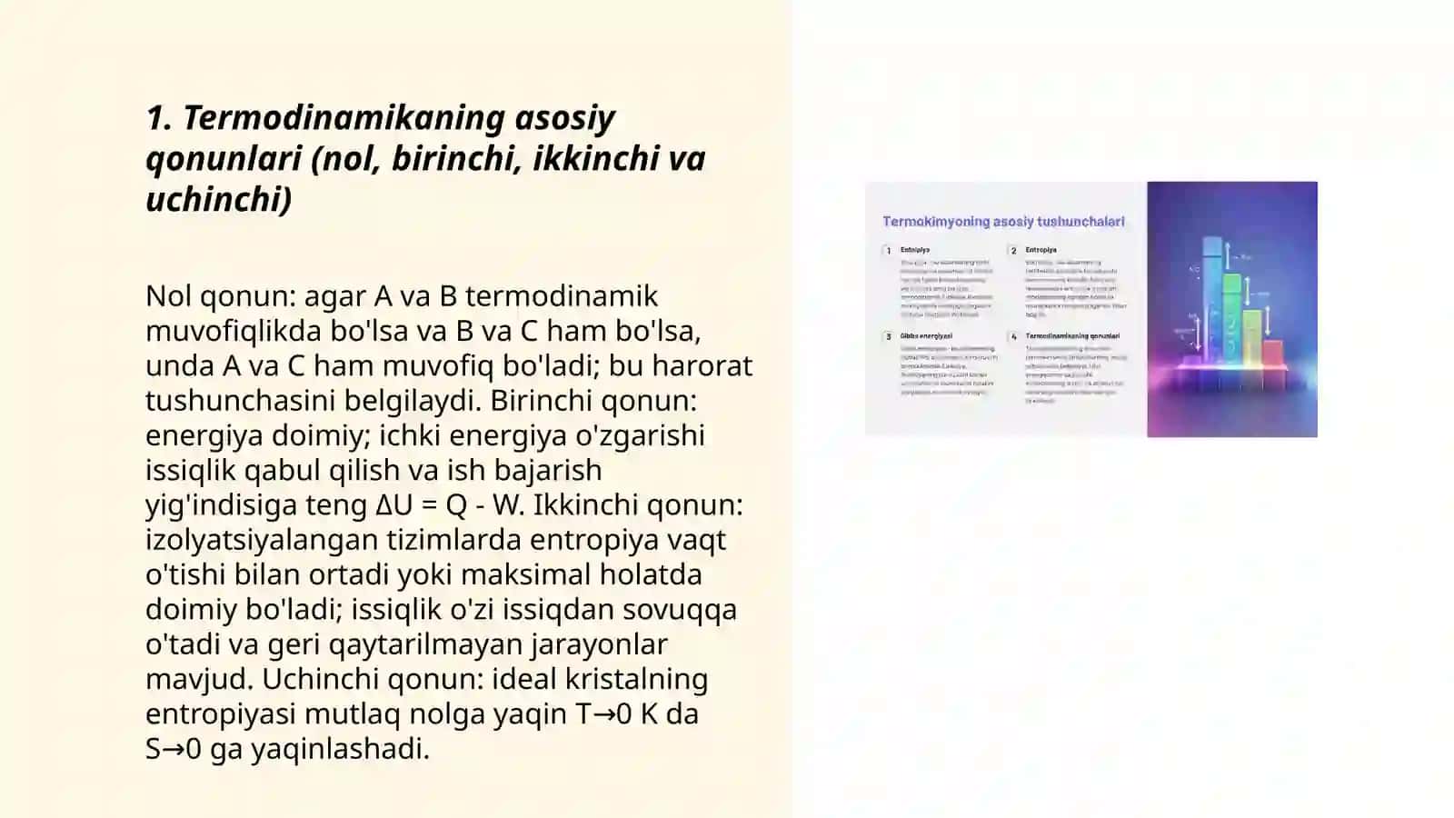 Termodinamika va Kimyoviy Reaksiyalar Kinetikasi 3