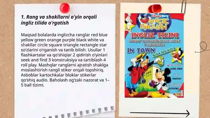 Òyinlar yordamida Maktabgacha yoshdagi bolalarga ingiliz tilini oʻrgatish 3