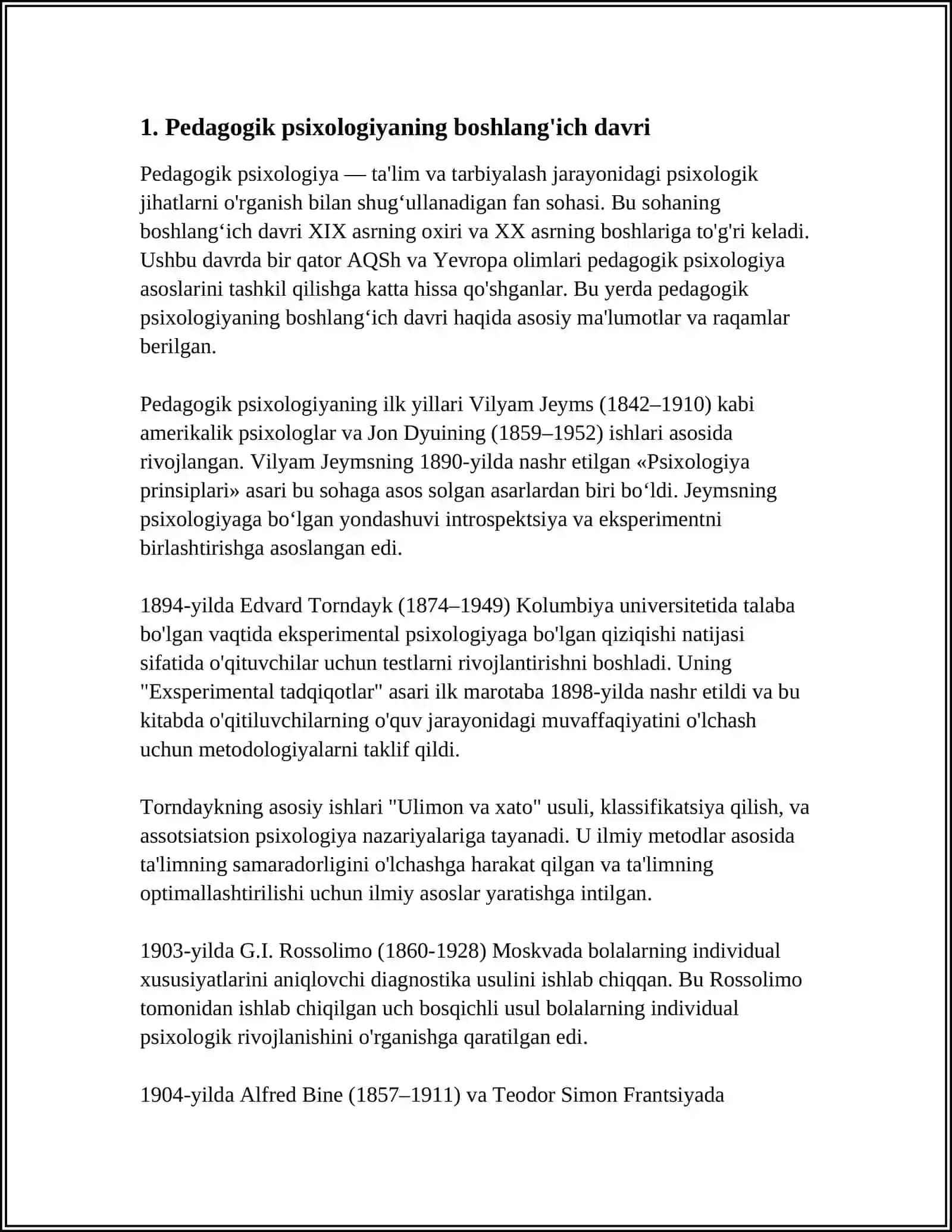 PEDAGOJIK PSIXOLOGIYANING YUZAGA KELISH TARIXI 3