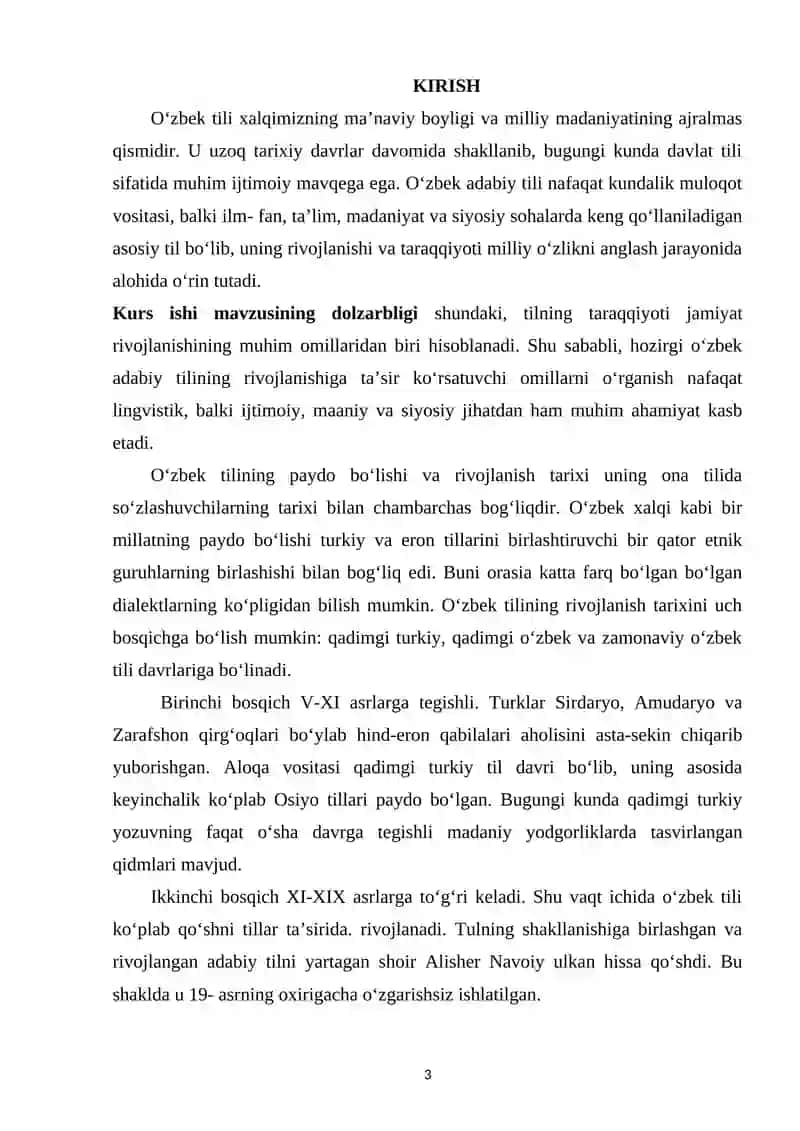HOZIRGI OʻZBEK ADABIY TILI TARAQQIYOTINI BELGILOVCHI OMILLAR 3