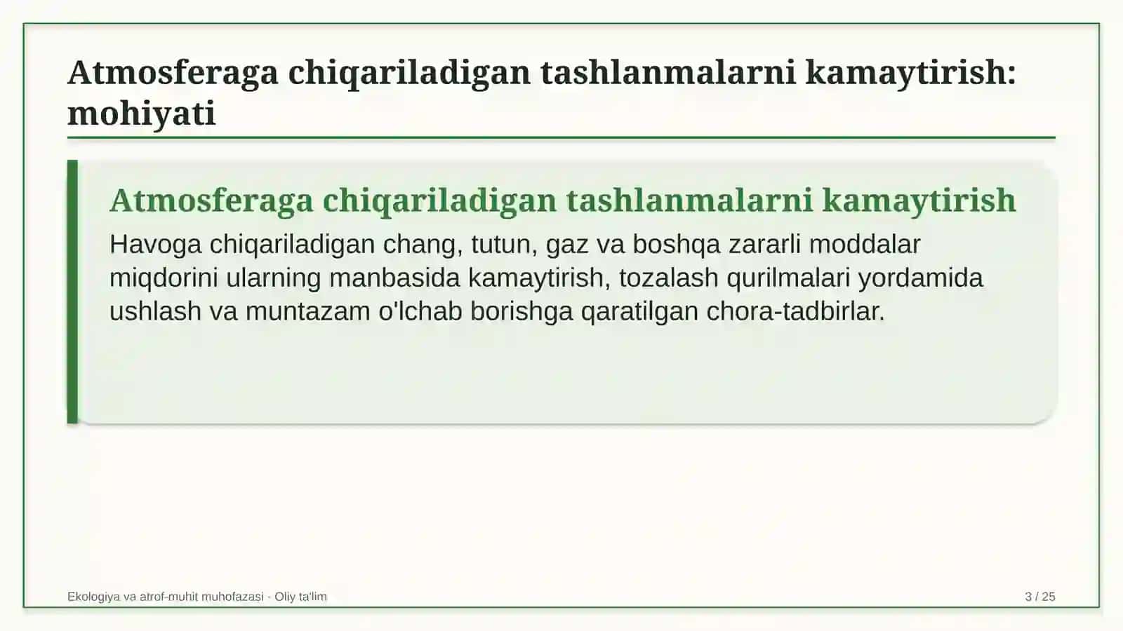 tom yopish ishlarida atmosferaga chiqariladigan tashlanmalarni kamaytirish 4686 3