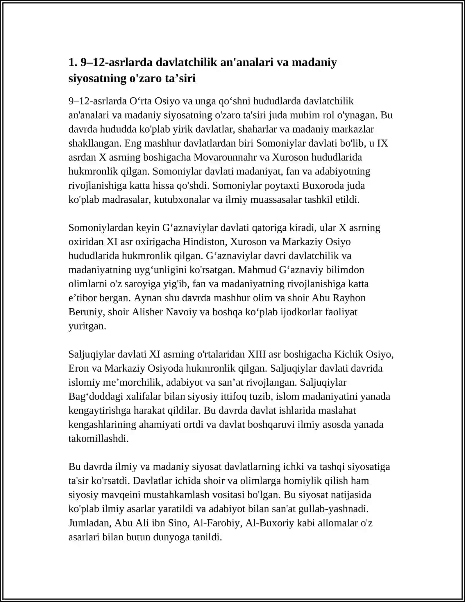 9 12 ASIRLARDA MADANIY HAYOT VA UNING TARAQIY ETISHIGA DAVLATCHILIG ANANALARINING TASIRI 3