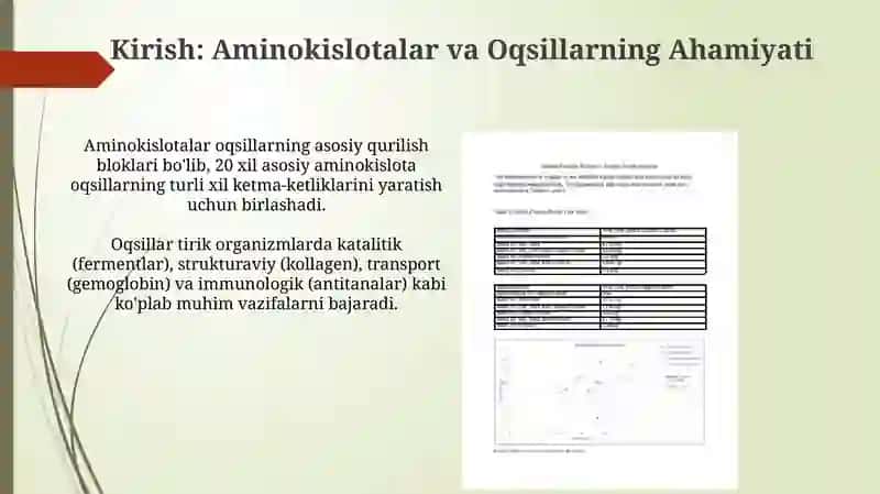 Aminokislotalarga xos sifat reaksiyalari va oqsillarni ajratib olish 3