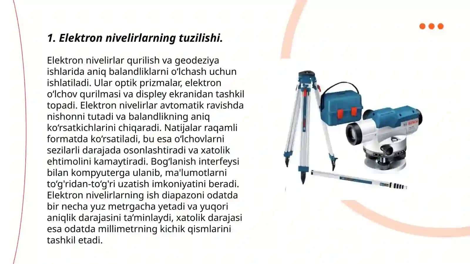Elektron nivelirlarni tuzilishi va tekshirishi 3
