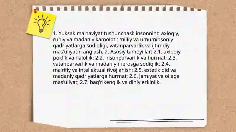 Yuksak ma'naviyatli shaxsni shakllantirish xaqidagi konsep tual goyalar 3