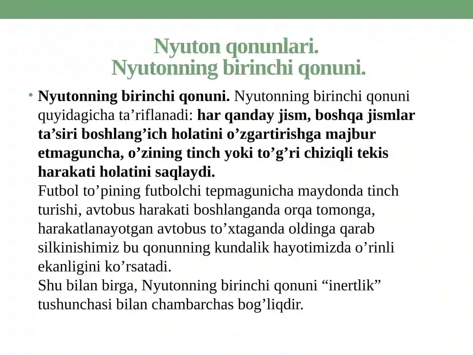 Dinamika. Nyuton qonunlari 3