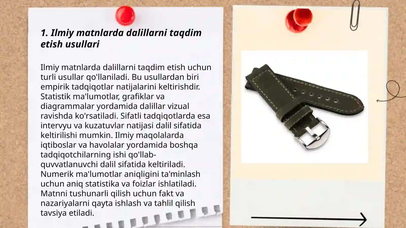 Ilmiy matnda dalillar, obyektlar, jarayonlar va xulosalarning berilishi 3