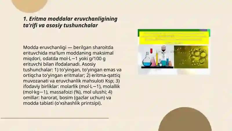 Eritma moddalar eruvchanligi 3