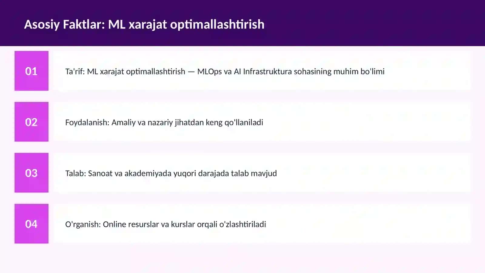 ML xarajat optimallashtirish 3