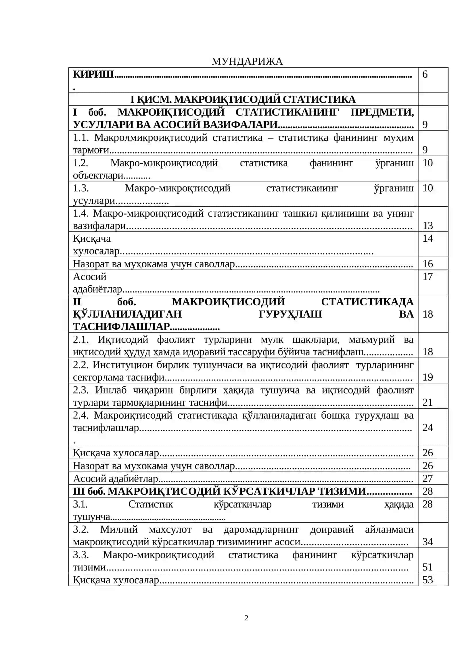МАКРО-МИКРОИҚТИСОДИЙ СТАТИСТИКА (ЎҚУВ ҚЎЛЛАНМА) 3