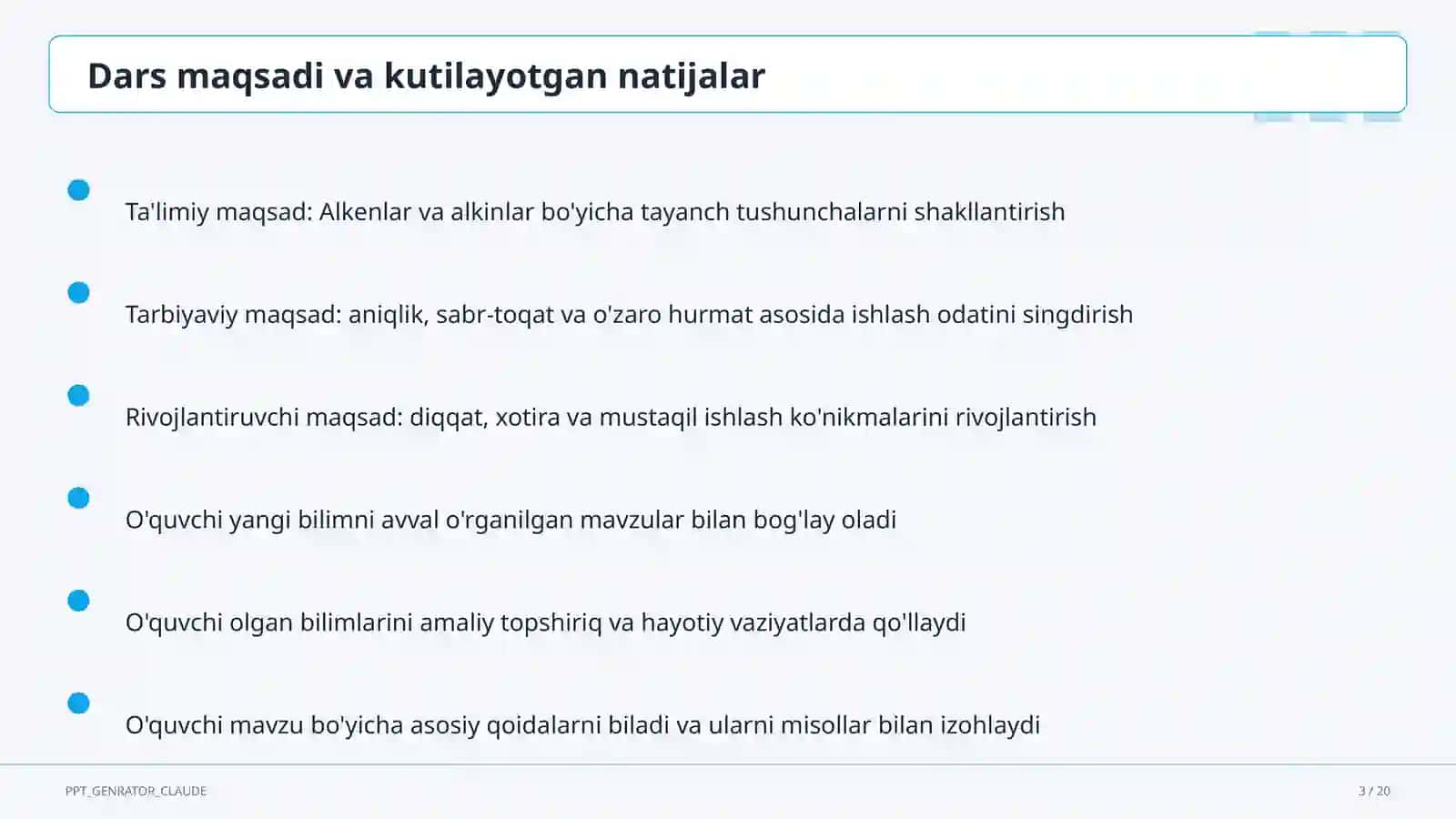 Alkenlar va alkinlar (10-sinf) 3