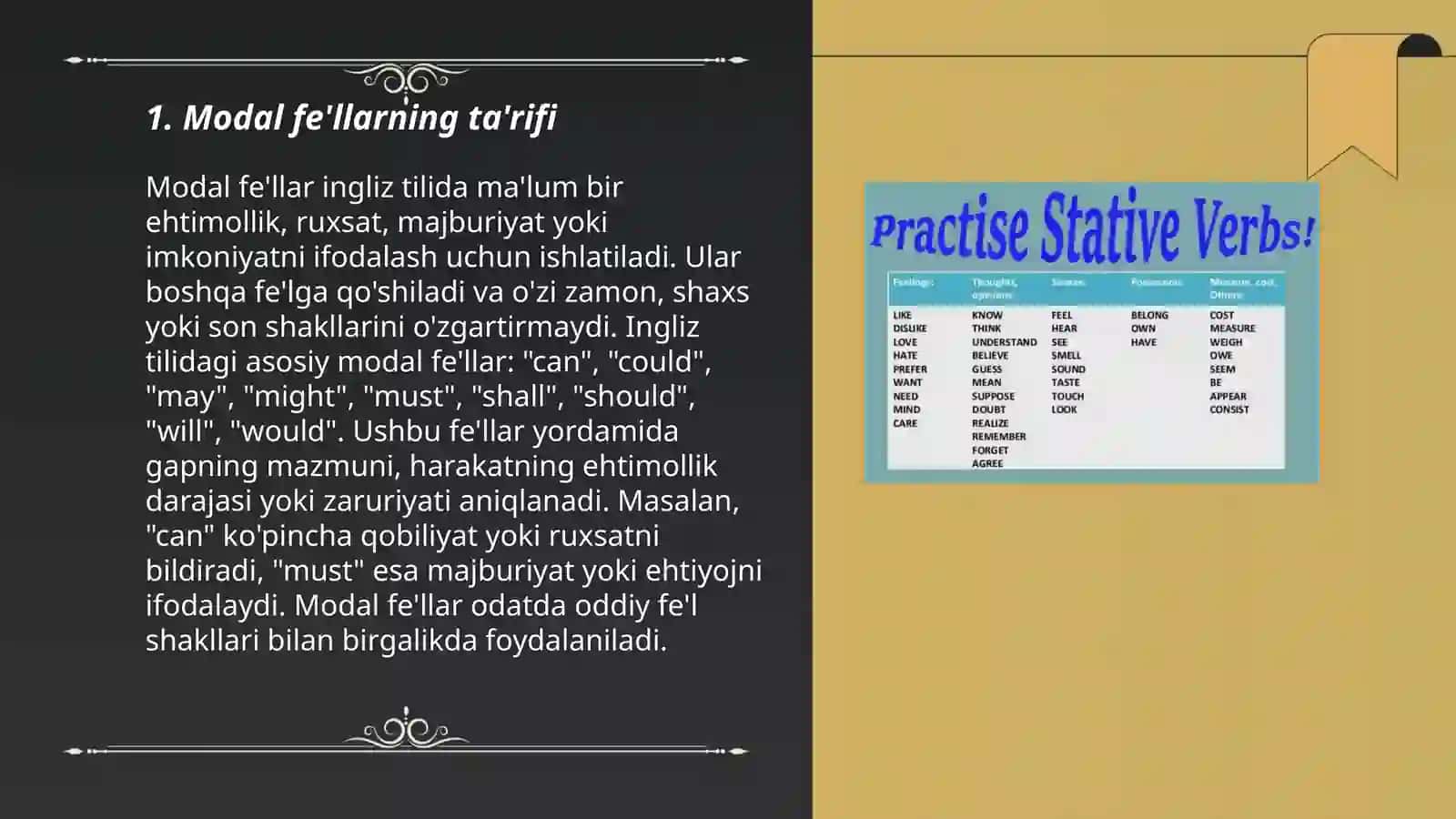Modal fe'llar 3
