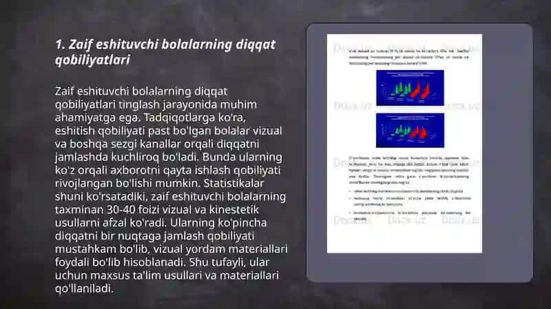 Zaif eshituvchi bolalarning diqqat xususiyatlari 3