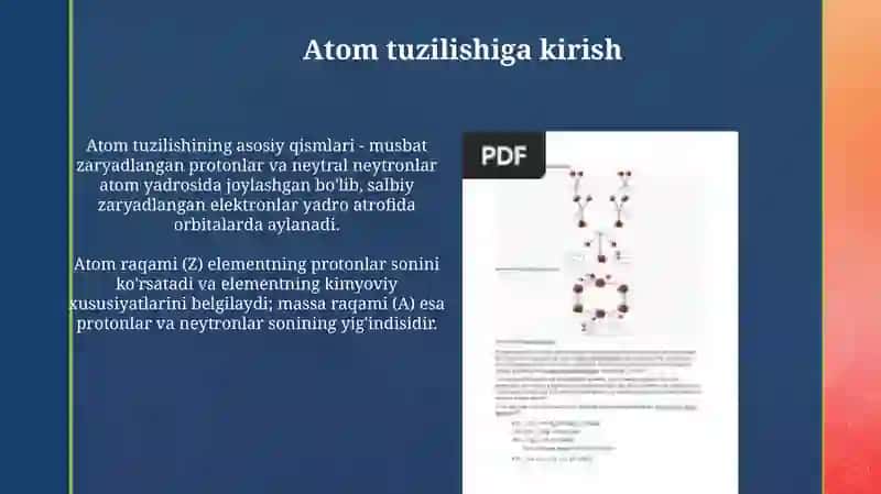 Atom tuzilishi va D.I Mendeleyevning davriy sistemasi Valentlik tushunchasini shakllanishi 3
