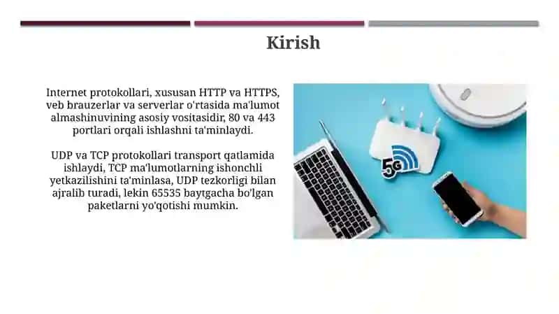 Internet protokollari: http, https, udp, tcp va ws 3